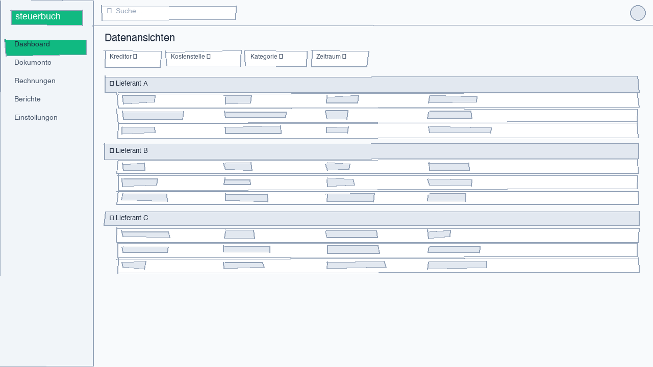 Screenshot of the flexible data views interface