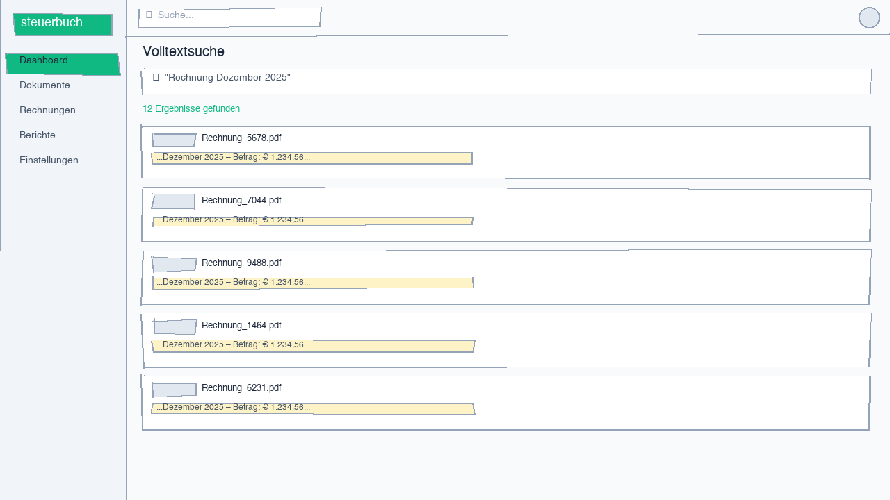 Screenshot of the document search interface